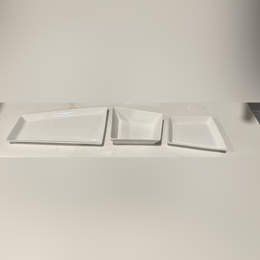 CB2 mini serving plates, set of 3